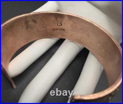 RARE Navajo Elaine Becenti Copper Eagle Dancer Storyteller Bracelet Hallmarked