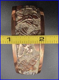 RARE Navajo Elaine Becenti Copper Eagle Dancer Storyteller Bracelet Hallmarked