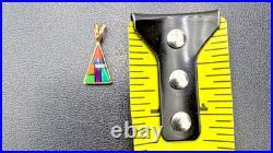 RARE Navajo Native American 14K Yellow Gold Pendant, 3mm bale Signed GG