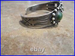 RARE OLD 1920's-30's Navajo 900 COIN Silver Cerrillos Turquoise CONCHO Bracelet