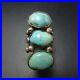 RARE-OLD-1940s-Vintage-ZUNI-Heavy-Gauge-Sterling-Silver-TURQUOISE-RING-size-7-5-01-iu