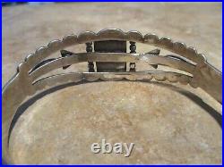 RARE OLD Navajo Sterling Silver Royston Turquoise APPLIED ARROWS Bracelet
