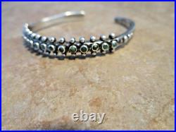 RARE Old 1930's / 40's Zuni Sterling Silver Cerrillos Turquoise Row Bracelet