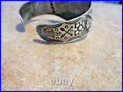 RARE Old 1940's Navajo Sterling Silver Premium Turquoise THUNDERBIRD Bracelet