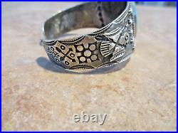 RARE Old 1940's Navajo Sterling Silver Premium Turquoise THUNDERBIRD Bracelet