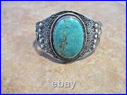 RARE Old 1940's Navajo Sterling Silver Premium Turquoise THUNDERBIRD Bracelet