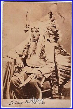 RARE Orig Cabinet Photo Native American Sitting Bull's Son 1880 Goff Dakota