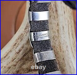 RARE Original Michael Montano Hand Stamped Sterling Leather Concho Bracelet