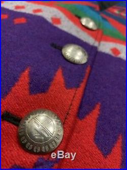 RARE Pendleton Southwest Spirit Vest Sun God Buttons Native American Style L