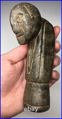 RARE Pre-Historic Human Effigy Steatite Native American Great Pipe Stone Carved