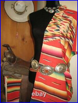 RARE Ralph Lauren CONCHO Belt BROWN Leather SouthWESTERN Indian WOMEN Men 32-36