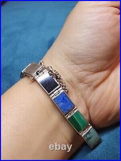 RARE Reversible Double Sided Native American Handmade Sterling Silver Bracelet