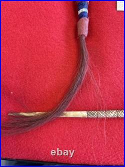 RARE! SIOUX INDIAN QUILLED & BEADED AWL In Case with Bone Needle