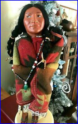 RARE SKOOKUM Bully Good Navajo Doll near-perfect condition 13 with papoose