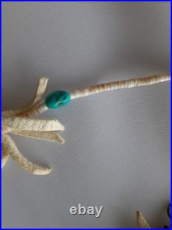 RARE SPIRIT CORN Native American Necklace & earring Beadwork on Buckskin Navajo