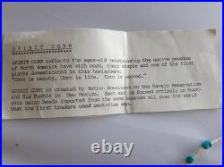 RARE SPIRIT CORN Native American Necklace & earring Beadwork on Buckskin Navajo