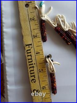 RARE SPIRIT CORN Native American Necklace & earring Beadwork on Buckskin Navajo