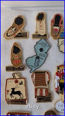 RARE Set Of 50 Lions Club Enamel Pins Native American Moccasins, Masks, Transpor