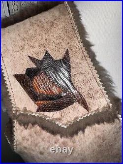 RARE Shearling Hand Crafted Vest Native American Southwest Fur Lining Leather