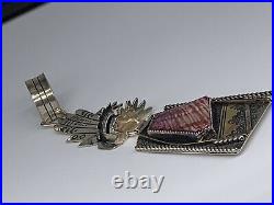 RARE Signed R. Signer SPINY OYSTER & STERLING SILVER KACHINA PENDANT 4.75