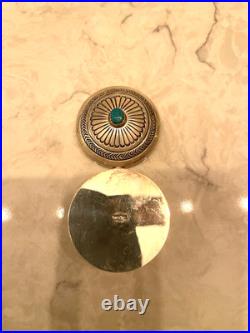 RARE Sterling Silver Turquoise 29.1g Navajo Pill Box Native American Jewelry