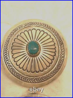 RARE Sterling Silver Turquoise 29.1g Navajo Pill Box Native American Jewelry