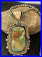 RARE-Stunning-Navajo-Sterling-Silver-ROYSTON-TURQUOISE-Necklace-PENDANT-4128-01-twss