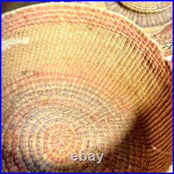 RARE TLINGIT KNOB TOP-RATTLE BASKET, Spruce Root, MaidenHair Fern, Dyed BearGrass