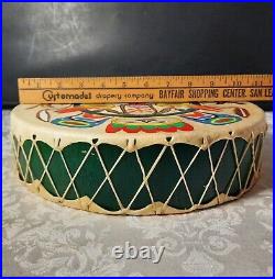 RARE Traditional Native American Rawhide Ceremonial Drum withStand 2 sided