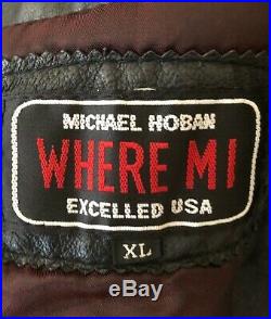 RARE VINTAGE MICHAEL HOBAN Mens NATIVE AMERICAN WHERE MI LEATHER JACKET size XL