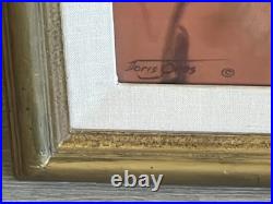 RARE VINTAGE NATIVE AMERICAN INDIAN CHILD PASTEL PAINTING By DORIS JONES