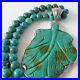 RARE-VINTAGE-Turquoise-Bead-Necklace-with-Carved-Turquoise-Leaf-Pendent-01-akc