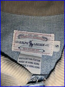 RARE VNTG Polo Ralph Lauren (S) 1992 Denim Indian Chief Corduroy Collar Jacket
