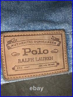 RARE VNTG Polo Ralph Lauren (S) 1992 Denim Indian Chief Corduroy Collar Jacket