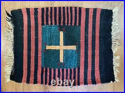 RARE VTG Antique Native American Navajo Rug Spider Woman Cross 16 x 24