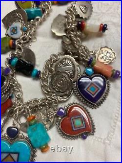 RARE Valerie & Benny Aldrich inlay heart double sided treasure necklace