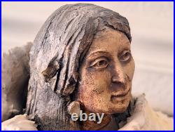 RARE Vintage Almazetta Casey Native American Clay Sculpture Signed Ltd 20/100