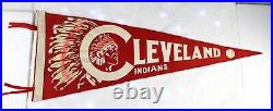 RARE? Vintage CLEVELAND INDIANS Felt Pennant? Proud Native American Indian