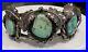 RARE-Vintage-Estate-Navajo-Turquoise-Sterling-Rope-Leaf-Cuff-Bracelet-01-uap