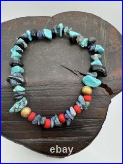 RARE Vintage Handmade Native American Turquoise, Opal, Black Onyx Bracelet