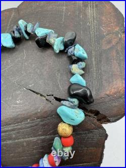 RARE Vintage Handmade Native American Turquoise, Opal, Black Onyx Bracelet