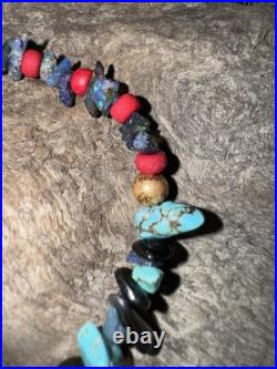 RARE Vintage Handmade Native American Turquoise, Opal, Black Onyx Bracelet