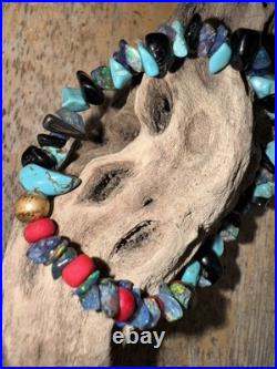 RARE Vintage Handmade Native American Turquoise, Opal, Black Onyx Bracelet