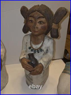 RARE Vintage Jacque Jackson Native American Pottery Statues