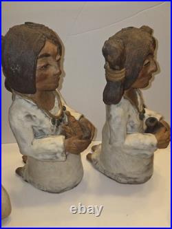 RARE Vintage Jacque Jackson Native American Pottery Statues