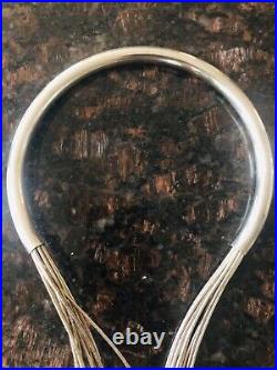 RARE Vintage Native American 11 Strands Liquid Sterling Silver Necklace 258g