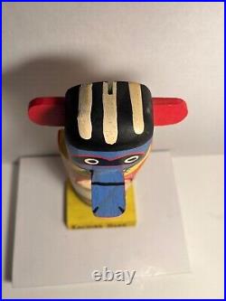 RARE Vintage Native American Hand Crafted Wooden KACHINA MONEY BANK