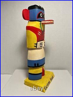 RARE Vintage Native American Hand Crafted Wooden KACHINA MONEY BANK