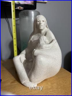 RARE Vintage Native American-Inspired Mother and Child Sculpture CATBE