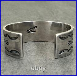 RARE Vintage Native American Navajo DEE MORRIS Turquoise Ingot Silver Bracelet